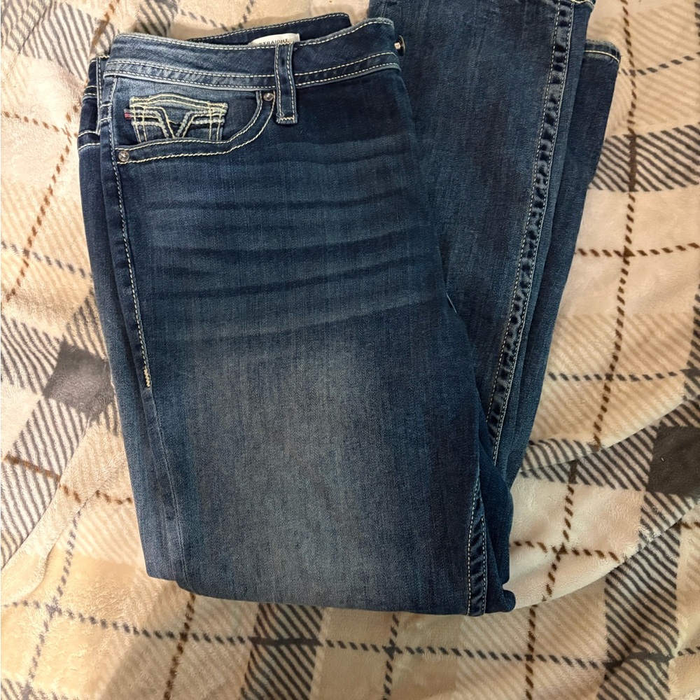 Vigoss Dark Blue Straight Leg Jeans - Picture 3 of 5